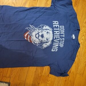 Golden Retriever Tee Shirt Adult Sz S Blue SS Don’t Stop Retrieving Dog Lover